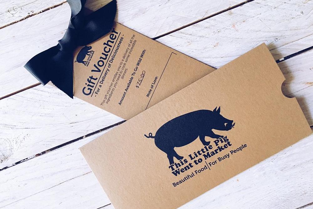 Gift voucher this little pig went to market